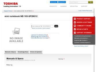 NB 105-SP2801C driver download page on the Toshiba site