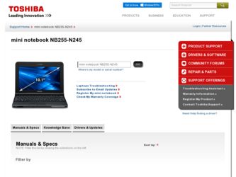 NB255-N245 driver download page on the Toshiba site