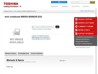 NB505-N508OR D3 driver download page on the Toshiba site