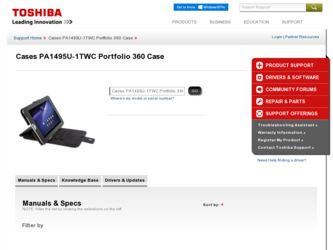 PA1495U-1TWC Portfolio 360 Case driver download page on the Toshiba site
