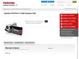 PA3791U-1CAM Camileo H30 driver download page on the Toshiba site