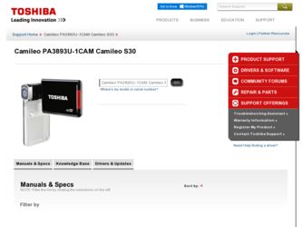PA3893U-1CAM Camileo S30 driver download page on the Toshiba site