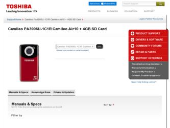PA3906U-1C1R Camileo Air10 4GB SD Card driver download page on the Toshiba site