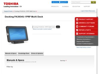 PA3934U-1PRP Multi Dock driver download page on the Toshiba site