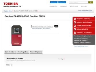 PA5066U-1C0R Camileo BW20 driver download page on the Toshiba site