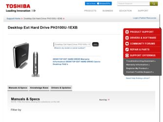 PH3100U-1EXB driver download page on the Toshiba site