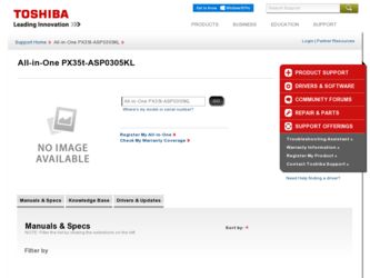 PX35t-ASP0305KL driver download page on the Toshiba site