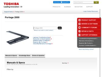 Portege 2000 driver download page on the Toshiba site