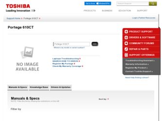 Portege 610CT driver download page on the Toshiba site