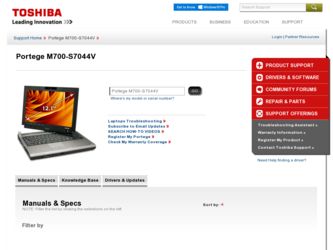 Portege M700-S7044V driver download page on the Toshiba site