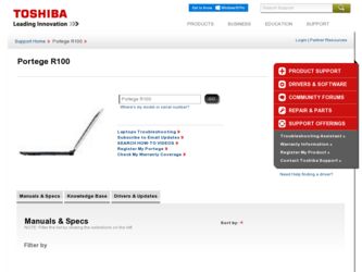 Portege R100 driver download page on the Toshiba site