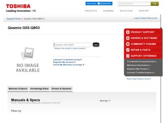 Qosmio G55-Q803 driver download page on the Toshiba site