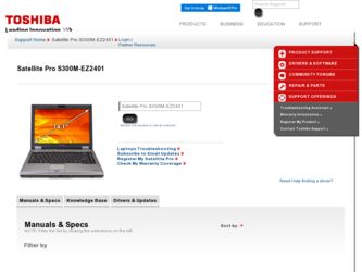 S300M EZ2401 driver download page on the Toshiba site