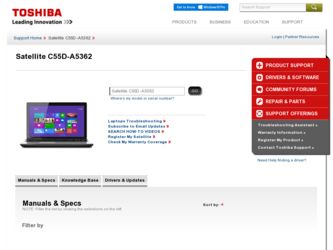 Satellite C55D-A5362 driver download page on the Toshiba site