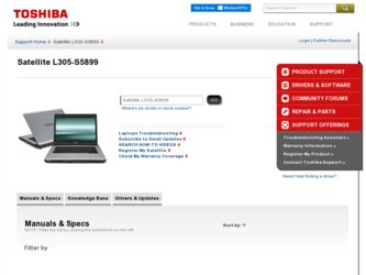 Satellite L305-S5899 driver download page on the Toshiba site