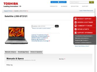 Satellite L350-ST2121 driver download page on the Toshiba site