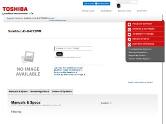 Satellite L45-B4272WM driver download page on the Toshiba site