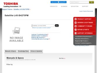 Satellite L45-B4275PM driver download page on the Toshiba site