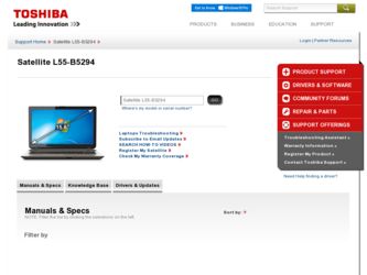 Satellite L55-B5294 driver download page on the Toshiba site