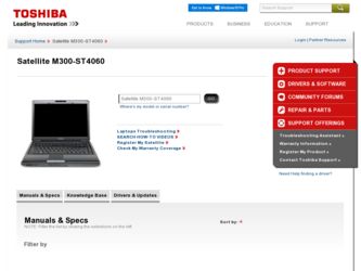 Satellite M300-ST4060 driver download page on the Toshiba site