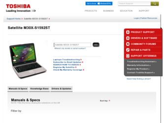 Satellite M30X-S1592ST driver download page on the Toshiba site
