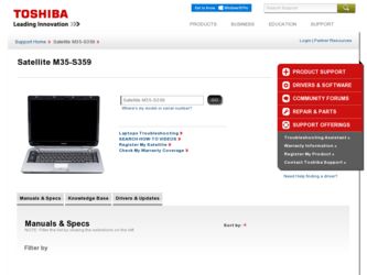 Satellite M35-S359 driver download page on the Toshiba site