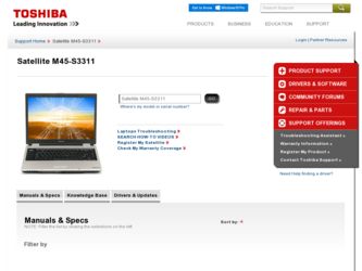 Satellite M45-S3311 driver download page on the Toshiba site