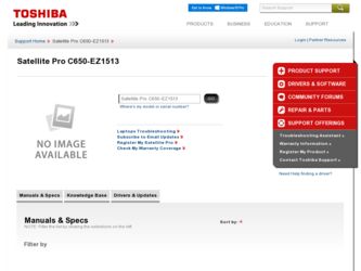 Satellite Pro C650-EZ1513 driver download page on the Toshiba site