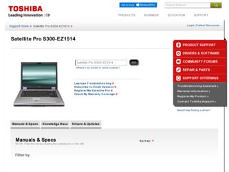 Satellite Pro S300-EZ1514 driver download page on the Toshiba site