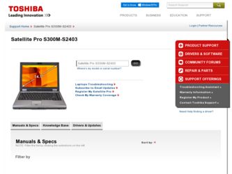 Satellite Pro S300M-S2403 driver download page on the Toshiba site