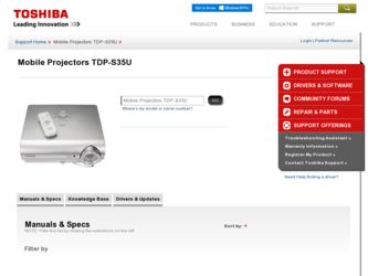 TDP-S35U driver download page on the Toshiba site