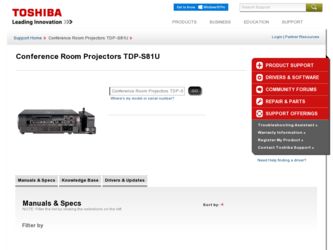 TDP-S81U driver download page on the Toshiba site