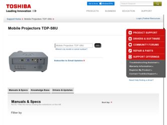 TDP-S8U driver download page on the Toshiba site