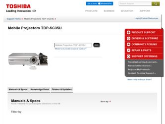 TDP-SC35U driver download page on the Toshiba site