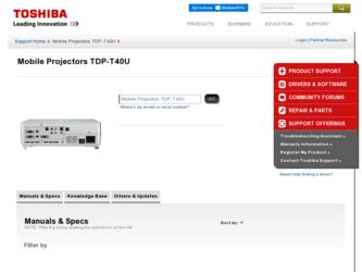 TDP-T40U driver download page on the Toshiba site