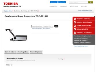 TDP-T91AU driver download page on the Toshiba site