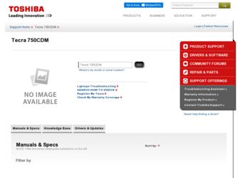 Tecra 750CDM driver download page on the Toshiba site