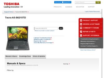 Tecra A5 driver download page on the Toshiba site