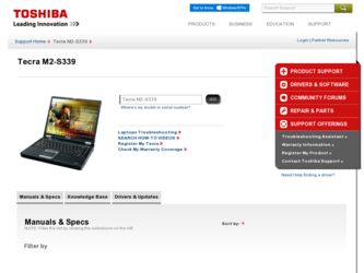Tecra M2-S339 driver download page on the Toshiba site