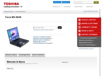 Tecra M3-S636 driver download page on the Toshiba site