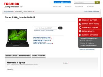 Tecra R840_Landis-08S027 driver download page on the Toshiba site