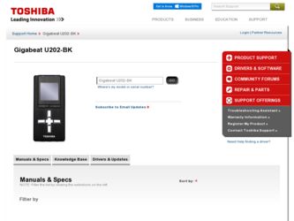 U202-BK driver download page on the Toshiba site