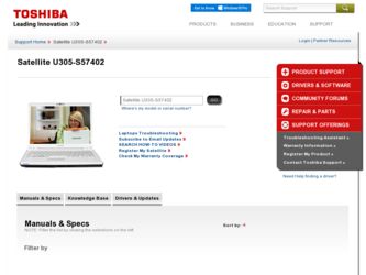U305 S57402 driver download page on the Toshiba site
