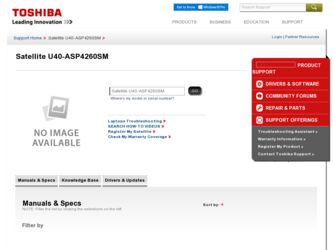 U40-ASP4260SM driver download page on the Toshiba site