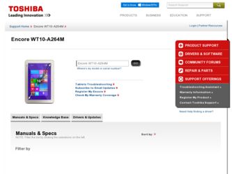 WT10-A264M driver download page on the Toshiba site