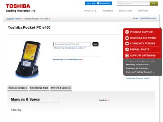 e400 driver download page on the Toshiba site