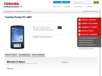 e800 driver download page on the Toshiba site