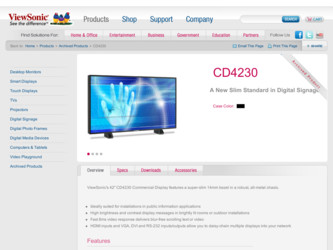 CD4230 driver download page on the ViewSonic site