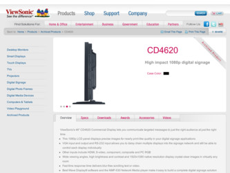 CD4620 driver download page on the ViewSonic site