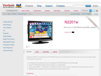 N2201w driver download page on the ViewSonic site